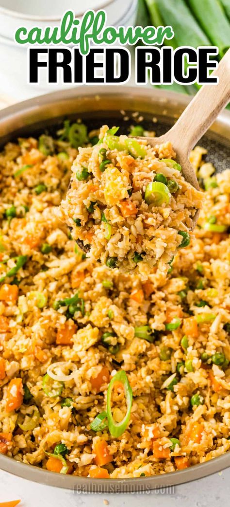 Tofu Cauliflower Fried Rice, Cauliflower Rice Fried Rice Recipe, Chicken Fried Cauliflower Rice Recipe, Riced Cauliflower Fried Rice Recipes, Fried Rice Cauliflower Recipes, Vegan Cauliflower Fried Rice, Optavia Riced Cauliflower Recipes, Cauli Rice Stir Fry, Coliflower Fried Rice Recipes