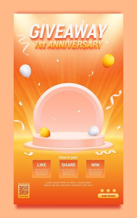 Giveaway anniversary with podium on spotlight background poster and stories social media template Spotlight Background, Ads Creative Advertising Ideas, 1st Anniversary, Ads Creative, Creative Advertising, Social Media Template, Social Media Post, Premium Vector, Poster Design