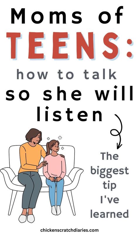 Graphic of mom and teen daughter with text "Moms of teens: how to talk so she will listen: the biggest tip I've learned" Tips For Moms, Raising Girls, Teenage Daughters, How To Say, Daughter Quotes, What To Say, Say What, You Really, Books To Read