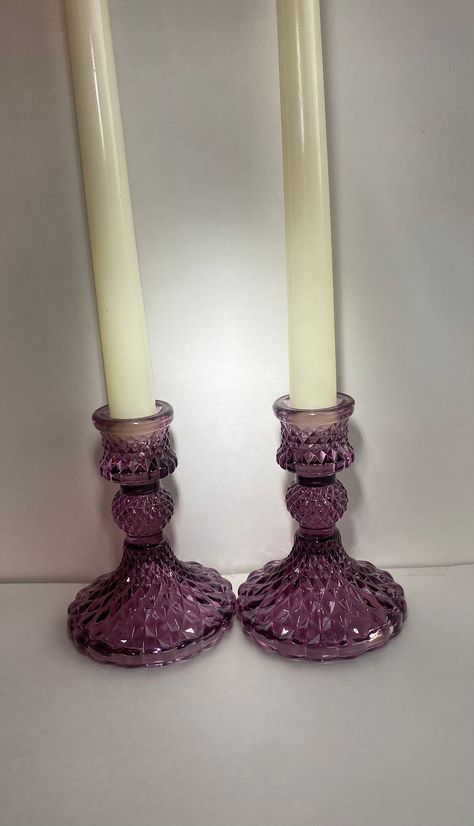 Purple candle holders! Great look for your home, or a nice candle dinner! https://www.etsy.com/listing/1340150116/purple-candle-holders-set-of-candle?click_key=f79d72858816a4cfd55af0c53c81b11f7d25b5b3:1340150116 Purple Candle Centerpieces, Purple Candle Holders, Purple Candle, Holiday Candle Holders, Whimsical Bedroom, Purple Candles, Candle Dressing, Holiday Candle, The Color Purple