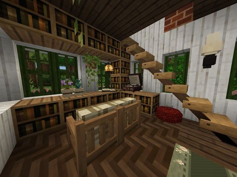 minecraft build inspo Minecraft Loft Bed, Minecraft Loft, Minecraft Living Room, Minecraft Room, Minecraft Ideas, Minecraft Houses, Loft Bed, Minecraft, Room Divider