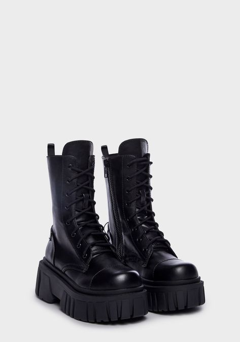 90s Platform Shoes, Chunky Combat Boots, Platform Combat Boots, Goth Shoes, Lace Up Leggings, Dr Shoes, Cute Shoes Heels, Funky Shoes, Black Combat Boots