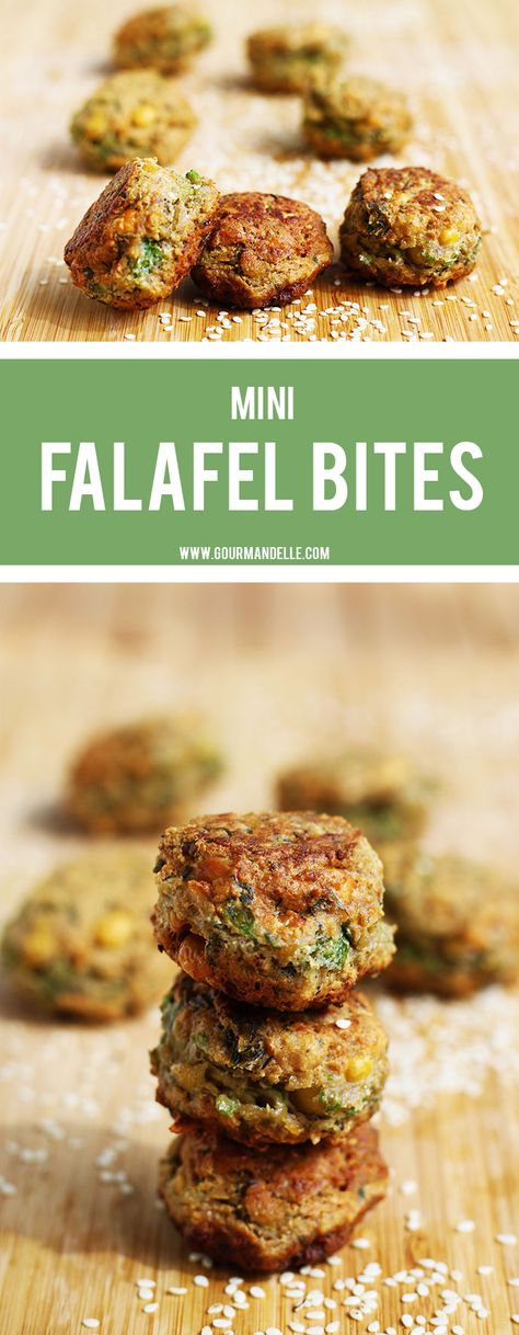 These mini falafel bites can be used as snacks, party appetizers or accompany a delicious mashed potato with salad meal. Check out the recipe below!  http://gourmandelle.com/mini-falafel-bites/ Falafel Appetizer, Mini Falafel, Jalapeno Recipes Appetizers, Crescent Roll Recipes Appetizers, Friendsgiving Recipes Appetizers, Pilsbury Recipes, Party Food Easy Appetizers, Cheese Recipes Appetizers, Dip Recipes Appetizers