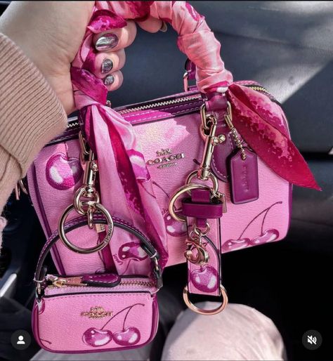 Coach Cherry Collection, Handbags Aesthetic, Coach Fashion, Aesthetic Luxury, Luxury Bags Collection, Handbag Essentials, Girly Bags, Cute Handbags, Luxury Purses