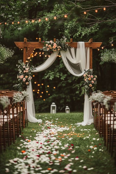 14 Yard Marriage ceremony Inspiration DIY- #Backyard #DIY #inspiration #Wedding Check more at https://howcandothis.com/weddingideas/14-yard-marriage-ceremony-inspiration-diy/ Outside Wedding Inspiration, Garden Wedding Decorations Diy, Wedding Aesthetic Rustic, Garden Decoration For Wedding, Wedding In Garden Decoration, Wedding Theme Nature, Backyard Vow Renewal Ideas Diy, Rustic Alter Wedding, Backyard Wedding Set Up Ideas