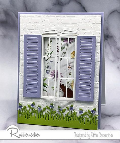 Unique Card Ideas, Dimensional Cards, Window Cards, Elegant Cards, Die Cut Cards, Card Making Techniques, Decorative Trim, Pretty Cards, Tiny Flowers