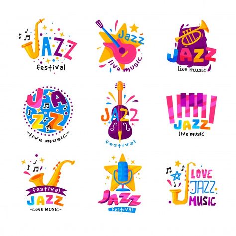 Musical Logo, Music Festival Logos, World Music Day, Music Logo Design, Festival Logo, Jazz Poster, Neon Logo, Event Logo, Music Fest