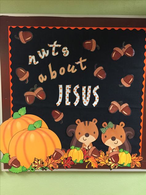 Thanks Giving Bulletin Boards For Preschool, Fall Bulletin Boards Christian School, Harvest Bulletin Board Ideas Preschool, Fall Decor For Classroom Bulletin Boards, Fall Decor For Preschool Classroom, Fall Bulletin Board For Preschool, Fall For Jesus Bulletin Board, Prek Bulletin Board Ideas Fall, Autumn Bulletin Boards For School