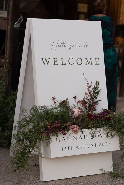 Wedding Signs Flowers, Floral Wedding Welcome Sign, Floral Box Welcome Sign, Flower Box Wedding Sign, Welcome Sign Florals, Wedding Welcome Sign Flowers, Welcome Signage Wedding, Welcome Sign With Flowers, Floral Wedding Signage