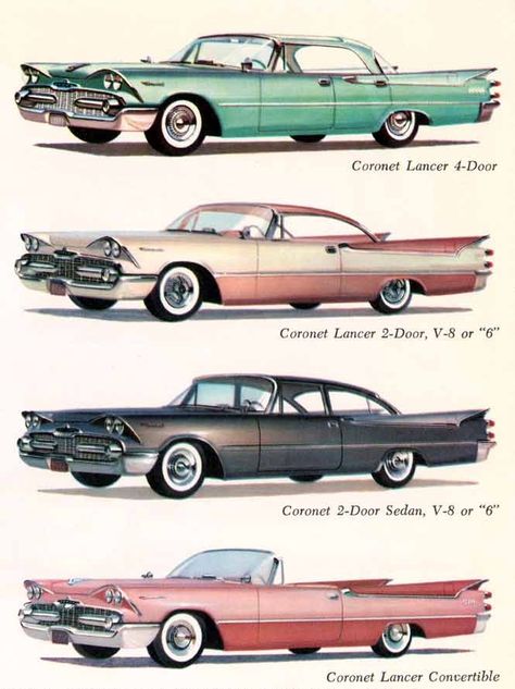 Carros Suv, Vintage Cars 1950s, Automobile Advertising, Mode Retro, Old Vintage Cars, Auto Retro, Dodge Coronet, Cars Vintage, American Classic Cars