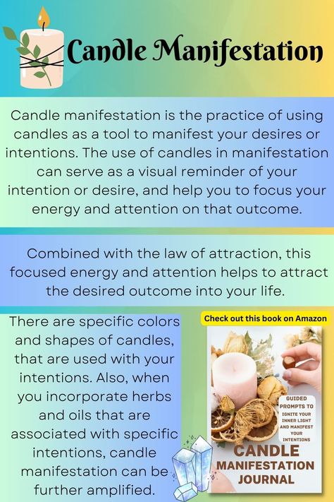 Candles For Manifesting, Manifestation Candle Spell, Hoodoo Witch, Spiritual Secrets, Candle Magik, Cleaning Energy, Candle Manifestation, Prompted Journal, Manifestation Mindset