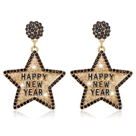 PRICES MAY VARY. ✔New Year’s Eve Earrings: December 31st is about glitz, glam, and glamour, and you can’t ring in the new year without accessories that rival the sparkle of the ball. Our New Year earrings are the best way to welcome the new year, features a large glitter star dangle that say ‘Happy New Year’, with a sparkle crystal edge. These beautiful star earrings can enhances your dressing more and adding the festive atmosphere ✔Rhinestone Holiday Earrings: There’s no better way to make an i T Ring, Special Event Outfit, Star Dangle Earrings, Festival Earrings, Metal Clay Jewelry, New Years Eve Decorations, Earring For Women, Party Earrings, Holiday Earring