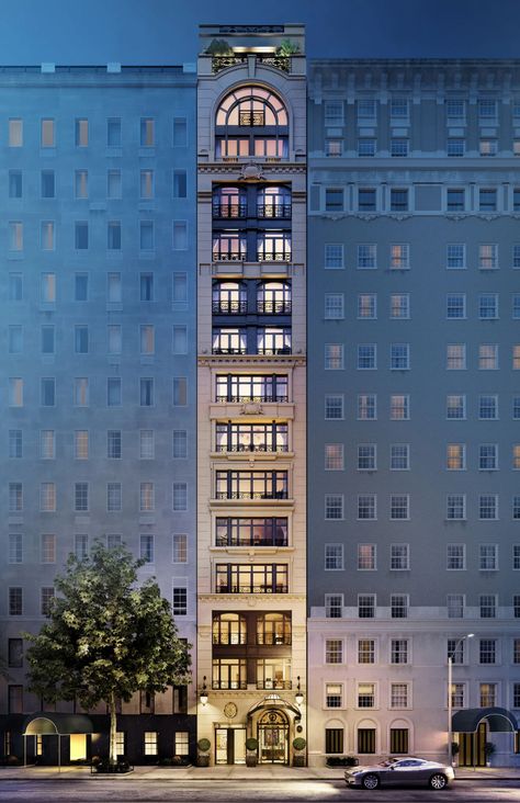 Upper East Side condo inspired by Parisian architecture launches sales from $5.25M - Curbed NY Upper East Side Apartment, New York Projects, Parisian Architecture, Apartment Architecture, New Condo, New York Apartment, Building Facade, Upper East Side, Classical Architecture