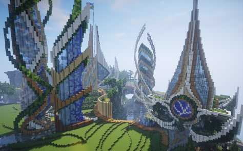 Ender : An Ecological Futuristic City Minecraft Project Minecraft Megabase, Minecraft City Layout, Mega Base, City Minecraft, Building Reference, Minecraft Base, Minecraft Kingdom, Build Minecraft, Minecraft Statues