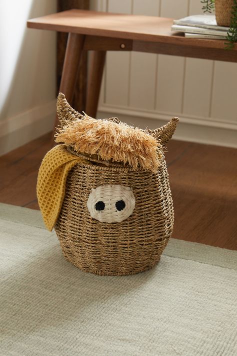 Buy Natural Hamish The Highland Cow Storage Basket from the Next UK online shop Western Baby Nurseries, Baby Room Storage, Cow Nursery, Storing Blankets, Baby Boy Room Decor, Cow Decor, Western Babies, Animal Nursery Decor, Baby Room Design