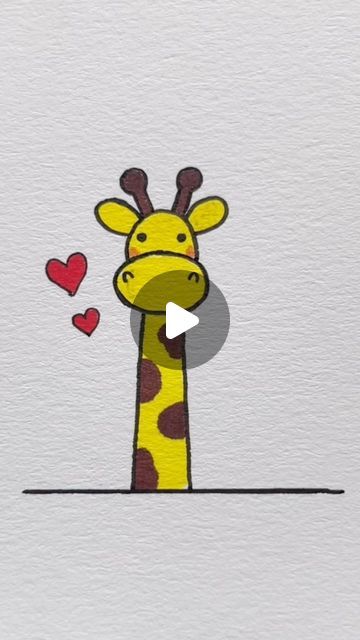 Anahita karbasi on Instagram: "Cute Giraffe 🦒

#easydrawing #easydrawings  #easydrawings #howtodraw #drawwithme #draw #drawing #drawings #painting #paint #paintings #easypainting #easypaint #easypaintings #paintwithme #howtopaint #speeddrawling #drawingskills #anime #art #artist #cute #cutedrawing #love #satisfying #satisfy #asmr  #satisfyingdrawing #reels #giraffe" Cute Drawing For Friends, Cute Cartoon Animals Drawings Easy, Easy Animal Drawings For Beginners, Simple Easy Drawing Ideas Aesthetic, Giraffe Art For Kids, How To Draw A Animal, How To Draw A Giraffe, Little Animals Drawings, Animals Drawings Easy