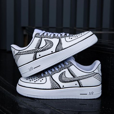 Express your creativity with custom shoe artwork. From custom shoe embroidery to hand-painted designs, find the perfect pair that reflects your personality. Black White Sketch Air Force 1s Custom Shoes Sneakers is great for holiday gift. Custom Air Force 1 Black And White, Custom Air Force 1 Diy, Easy Shoe Painting Ideas, Customized Air Force 1, Shoe Painting Ideas, Flowers Anime, Sneakers Customized, Shoe Embroidery, Shoe Artwork