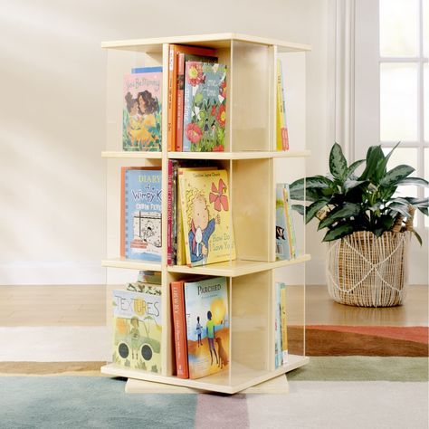 Round Bookshelf, Library Makeover, Kids Book Storage, Plywood Storage, Cubby Shelves, Open Ended Toys, Classroom Furniture, Kids Bookcase, Play Spaces