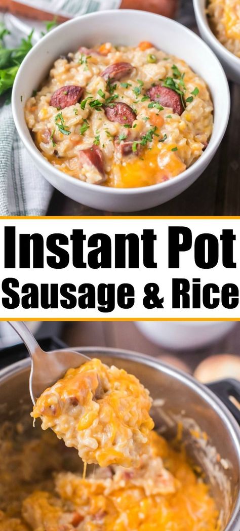 Smoked Sausage And Rice Instant Pot, Instapot Casseroles, Rice Casserole Instant Pot, Sausage And Rice Casserole, Casserole Instant Pot, Sausage And Rice, Sausage Rice, Rice And Vegetables, Smoked Sausage Recipes