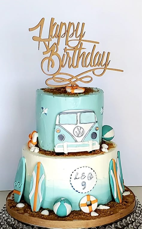 Birthday Cake Outer Banks, Tsitp Birthday Cake, Outer Banks Birthday Cake Ideas, Baby On Board Cake Ideas, Surf Cakes Birthday, Outerbanks Themed Birthday Party, Surfer Birthday Cake, Obx Outer Banks Birthday Cake, Surfs Up Birthday Cake