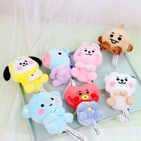 BT21 Plush Keychain | Etsy Baby Plushies, Cartoon Backpack, Anime Toys, Kawaii Plush, Bts Merch, Line Friends, Bts Fans, Plush Dolls, Girl Dolls