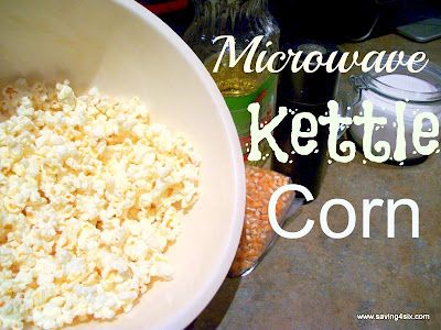 Microwave Kettle Corn, Corn Microwave, Kettle Corn Recipe, Recipes Microwave, College Cooking, Calorie Snacks, Child Nutrition, Popcorn Treats, Popcorn Snacks