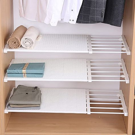 Adjustable Closet Shelving, Cupboard Shelves, Closet Dividers, Shelf Dividers, Shelving Design, Storage Closet Organization, Closet Shelves, Basket Shelves, Wardrobe Storage