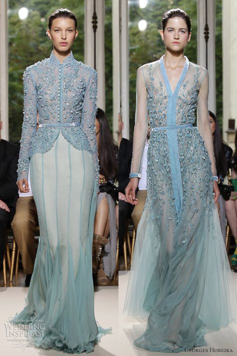 Georges Hobeika Couture, Hobeika Couture, 2012 Couture, Baju Kahwin, Mode Kimono, Georges Hobeika, Sansa Stark, Blue Gown, فستان سهرة