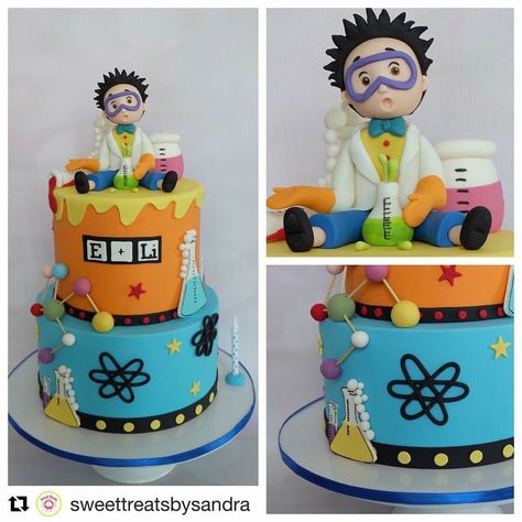 Mad Scientist Theme, Scientist Cake, Ada Twist Scientist, Cake Pop Flavors, Science Cake, Taco Cake, Science Themed Party, Scientist Birthday Party, Scientist Birthday