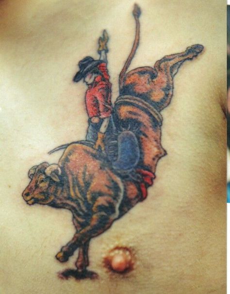 Bull Riding Tattoos, Bull Rider Tattoo, Riding Tattoos, Rider Tattoo, Indian Tattoo Design, Bull Skull Tattoos, Middle Finger Tattoos, Bucking Bulls, Army Tattoos