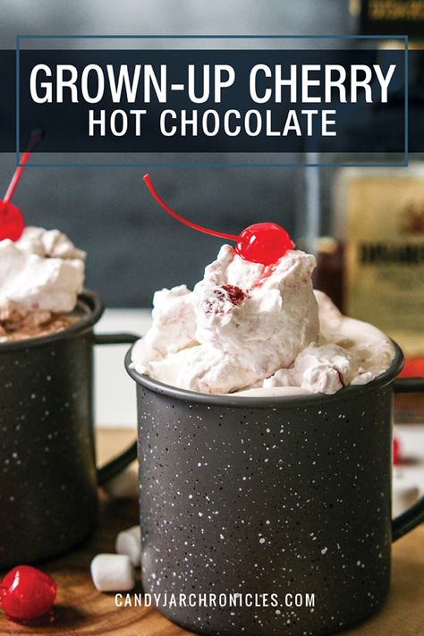 Cherry Hot Chocolate, Boozy Hot Chocolate, Chocolate Fantasy, Delicious Drink Recipes, Comfort Food Southern, Boozy Drinks, Hot Chocolate Mix, Chocolate Topping, Chocolate Mix