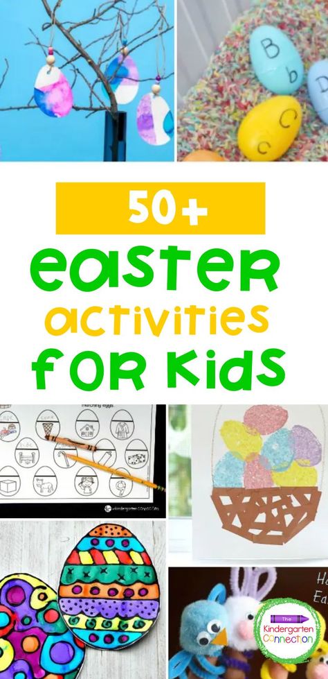 Are you ready for Easter? It’s all about fluffy bunnies, dyed Easter eggs, fluffy chicks and lots and lots of fun! What better time than now to start gathering ideas for Easter activities for kids! Here are 50+ fun ideas that are a great addition to your list of early childhood education activities for Easter. There are plenty of learning printables for your little ones, fun ideas for games to play in the classroom, engaging crafts and much, much more. Easter Mindfulness Activities, Easter Activities Elementary, Easter Pe Activities, Easter Kindergarten Crafts, Easter Crafts For Kindergarten, Easter Homeschool, Egg Activities, Spring Kindergarten Activities, Kindergarten Easter