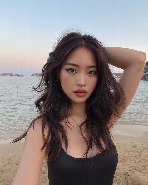 Makeup Asia, Asian Hair, Asian Makeup, Dream Hair, Aesthetic Hair, Layered Hair, Dark Hair, Pretty Hairstyles, Hair Goals