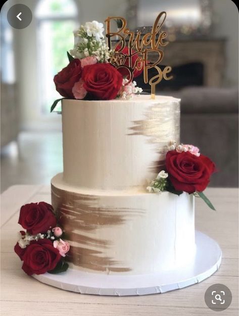 Square Wedding Cakes, Winter Wedding Cake, Red Cake, Chocolate Wedding Cake, Bridal Shower Cakes, Gold Bridal Showers, Wedding Cakes With Cupcakes, White Wedding Cakes, Simple Wedding Cake