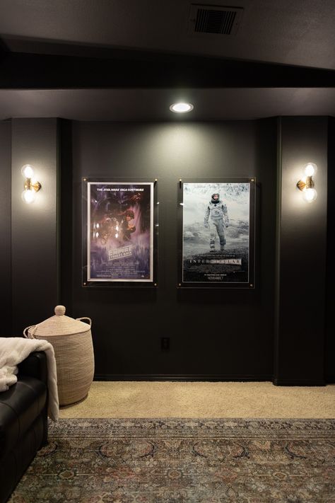 Framed movie posters in modern acrylic frames for home theater. In Home Cinema, Acrylic Poster Frame, Movie Posters In Theater Room, Home Theatre Posters, Theater Room Posters, Home Theatre Movie Posters, Home Theater Movie Poster Ideas, Cinema Room Posters, Framed Movie Posters Decor