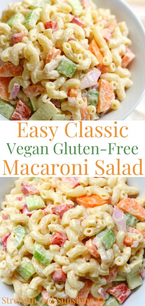 Pasta Side Dish, Homemade Macaroni Salad, Gluten Free Pasta Salad, Pasta Side, Gluten Free Bbq, Df Recipes, American Bbq, Dairy Free Pasta, Gluten Free Salads