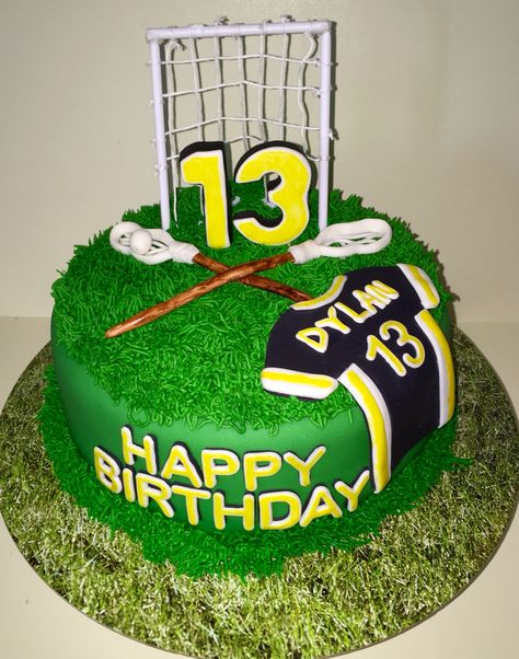 Lacrosse Birthday Cake Lacrosse Birthday, Lacrosse Cake, Lacrosse Party, Teenager Party, Lacrosse Quotes, 13 Birthday Cake, Novelty Birthday Cakes, Lacrosse Mom, Sports Birthday Party