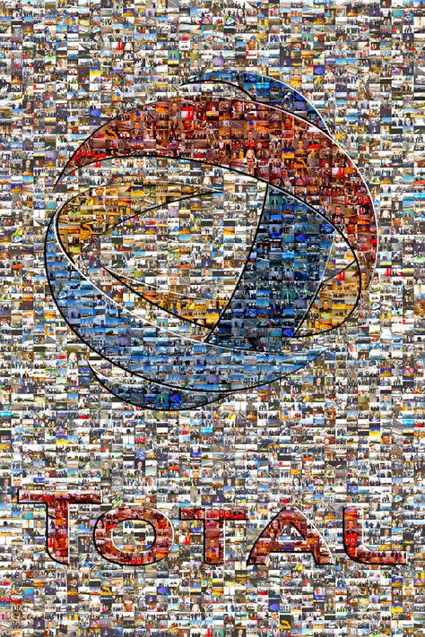 Total Petrochemicals Logo Photo Mosaic Petrochemical Logo, Photo Mosaic Design, Mosaic Photo Collage, Photo Mosaic Collage, Theatre Ideas, Yearbook Ideas, Logo Photo, Wall Logo, Photo Mosaic