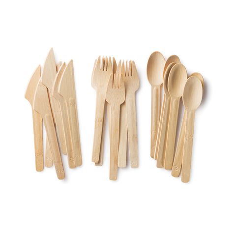 Bamboo cutlery Bamboo Flatware, Disposable Cutlery, Bamboo Utensils, Wooden Fork, Wooden Cutlery, Bamboo Plates, Plastic Cutlery, Bamboo Crafts, Organic Forms