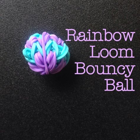 Rainbow Loom Bouncy Ball, Rubberband Loom Patterns, Rainbow Loom Ideas, Rainbow Loom Easy, Loop Bracelets, Rainbow Loom Characters, Loom Band Patterns, Rainbow Loom Bracelets Easy, Fun Loom