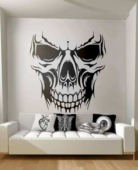 Wall Drawing Ideas Creativity, Crazy Interior Design, Tattoo Art Drawings Sketches, Simple Wall Paintings, Hostel Room, Native Artwork, Album Artwork Cover Art, Skull Decal, Typographic Logo Design