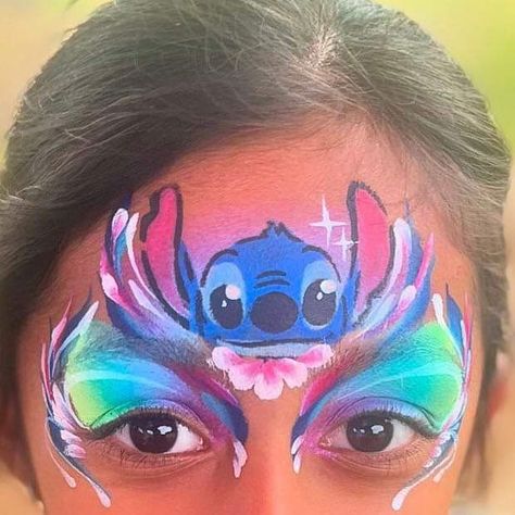 Stitch Face Paint, Stitch Makeup, Stitches Makeup, Animal Face Paintings, Professional Face Paint, Paint Makeup, Arm Painting, Face Paint Makeup, Kids Face Paint