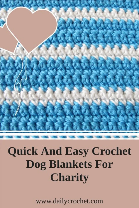 If you love to make crochet dog blankets for charity, this pattern is one of the easiest you've ever seen. Crochet Blanket For Dogs, Crochet Dog Blanket Pattern, Puppy Crochet Blanket, Dog Crochet Blanket Pattern, Crochet Dog Blanket Patterns, Dog Bed Crochet Pattern Free, Crochet Dog Mat, Crochet Dog Blankets Free Patterns, Pet Blanket Crochet