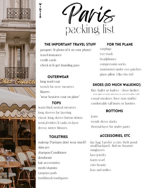 Packing List For Paris For Every Season – Packing List For France In Fall, Paris In October Packing List, Packing For A Trip To Europe, Paris In December Packing List, Packing List For Paris In Fall, Paris Checklist Packing Lists, Spring Outfits Paris 2023, Outfit Ideas Europe Fall, Packing For Paris In November