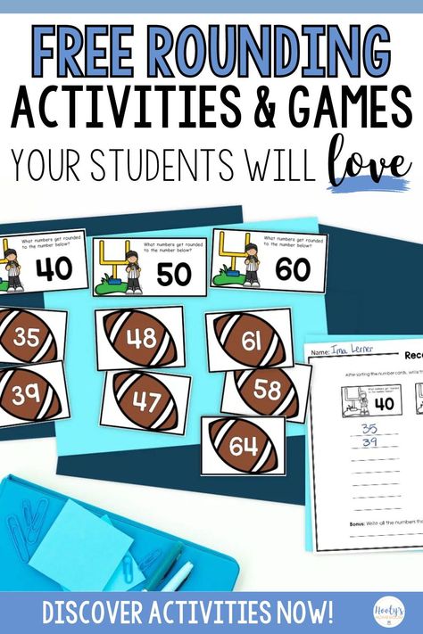 Teaching 3rd grade rounding doesn't have to be difficult! Take the frustration out of teaching rounding with these FREE rounding numbers activities that include rounding worksheets, sorting activities, rounding charts, and rounding games. These free activities are a perfect way to support students as they master this new skill. Use these rounding to the nearest 10 and 100 activities for math centers and stations, intereventions, or daily practice. 3rd Grade Time Activities, Teaching Rounding 3rd Grade, Rounding Games For 3rd Grade, Rounding Third Grade, Rounding Activities 4th Grade, Rounding Activities 3rd Grade, Rounding Off To The Nearest 10, Rounding Numbers Activities, Rounding 3rd Grade