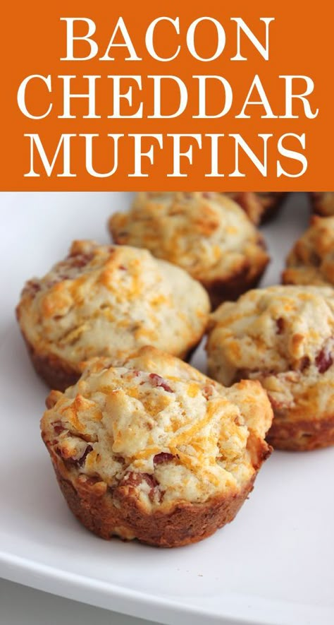 Bacon cheddar muffin recipe. Basically the best breakfast food ever. Bacon Cheddar Muffins, Cheddar Muffins, Bacon Muffins, Muffins Recipes, Muffin Tin Recipes, Bacon Breakfast, Recipe Breakfast, The Best Breakfast, Bacon Cheddar