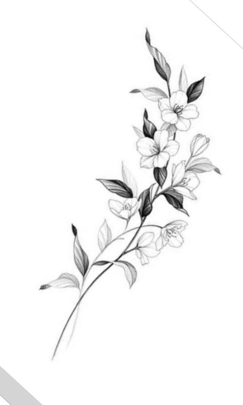 Flower Branch Tattoo Design, Apple Flower Tattoo, Fineline Flower Tattoo Design, Delicate Flowers Tattoo, Flower Tattoos Wrist, Blossom Flower Tattoo, Apple Blossom Tattoo, Fineline Flower Tattoo, Blossom Tattoo Design