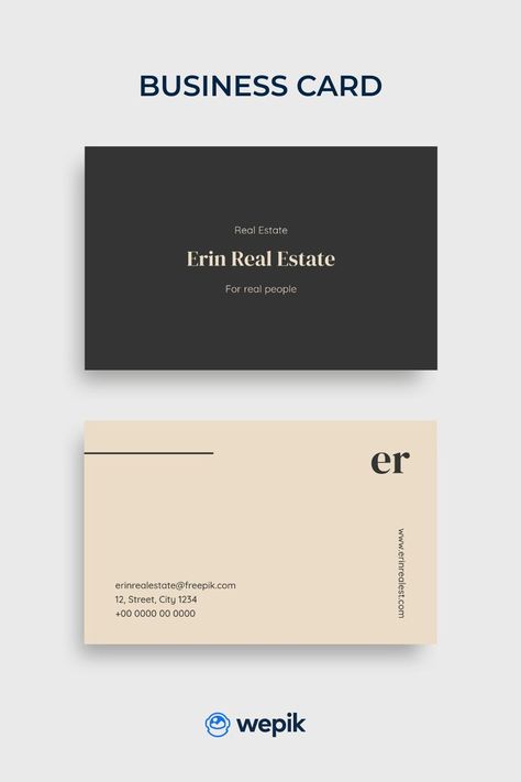 Design this minimalist Erin Real Estate business card template with Wepik! Use the editing tool to make it to your liking, and get the result for free!💙 Real Estate Business Card, Editing Tool, Real Estate Business Cards, Real Estate Branding, Business Card Template Design, Editing Tools, Real Estate Business, Visiting Cards, Business Card Template