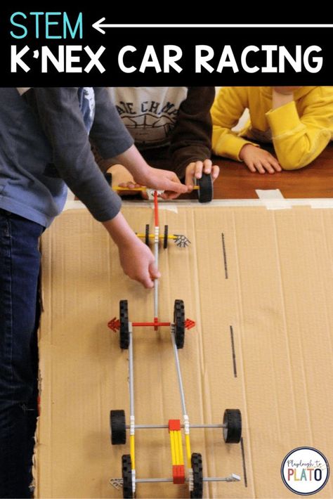 If your kids are into cars, this STEM project is a must-try. Engineers in training will love designing, building and racing their own K’nex race cars! Perfect for in the classroom or for an at home project! #knex #STEM Messy Watercolor, Math Stem Activities, Kindergarten Stem, Heart Art Projects, Playdough To Plato, Engineering Activities, Math Stem, Painting Activities, Colorful Hearts