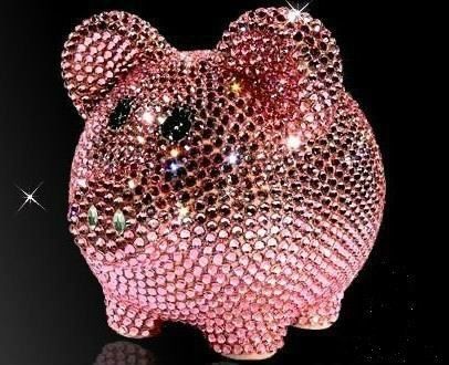 Swarovski Home Decor | Swarovski crystal home decor items Pink Piggy Bank, Bling Ideas, Glitter Rosa, Rhinestone Projects, Rhinestone Crafts, Bling Crafts, Pink Bling, Crystals In The Home, Tickled Pink